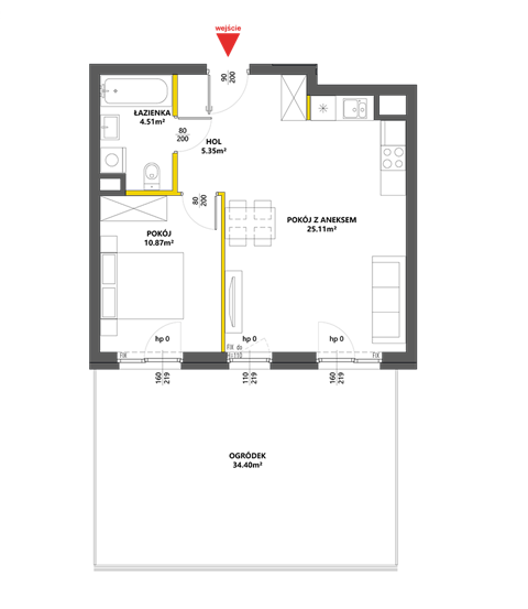 Plan 2 pok. 46m²