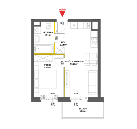 Plan 2 pok. 36m²