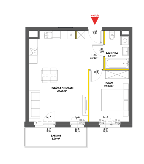 Plan 2 pok. 47m²