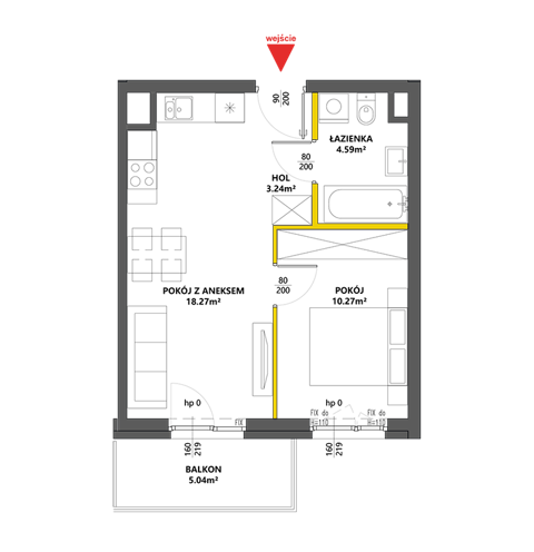 Plan 2 pok. 36m²