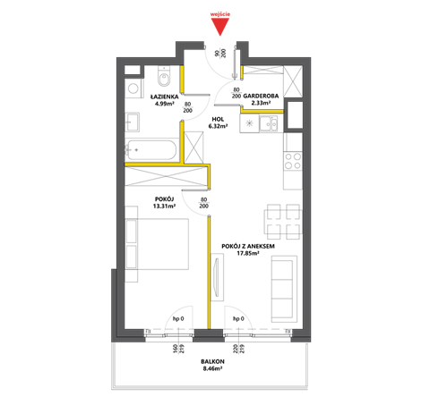 Plan 2 pok. 45m²