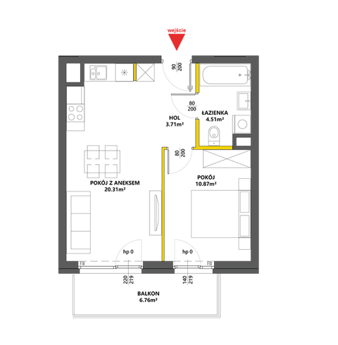 Plan 2 pok. 39m²