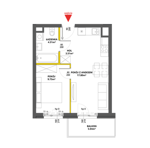 Plan 2 pok. 36m²