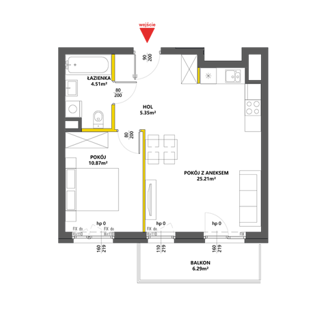Plan 2 pok. 46m²