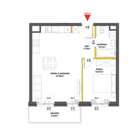 Plan 2 pok. 47m²