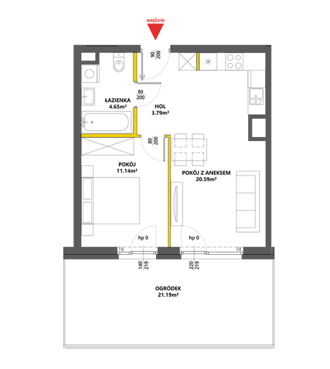 Plan 2 pok. 40m²