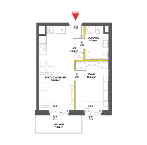 Plan 2 pok. 35m²