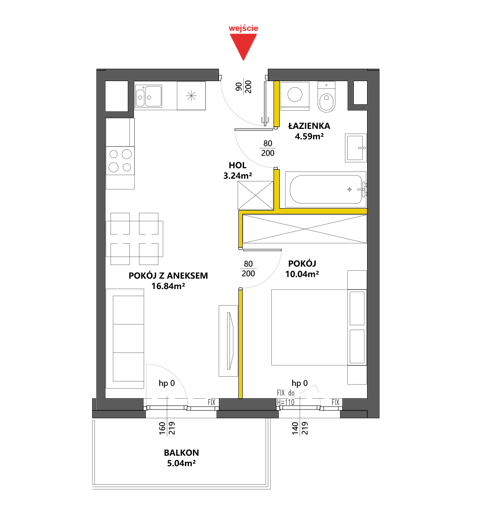 Plan 2 pok. 35m²