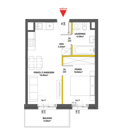 Plan 2 pok. 35m²