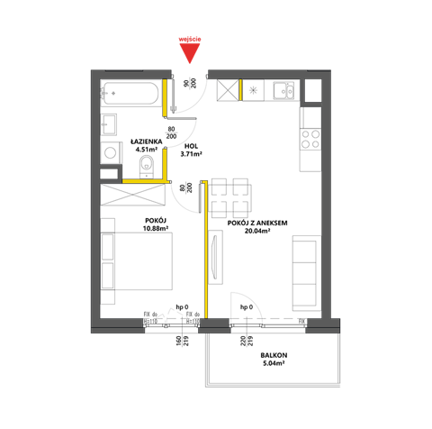 Plan 2 pok. 39m²