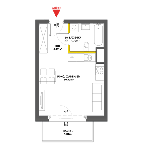 Plan 1 pok. 30m²
