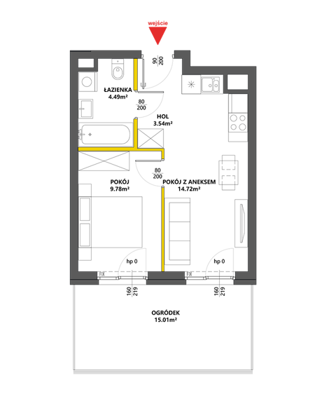 Plan 2 pok. 33m²