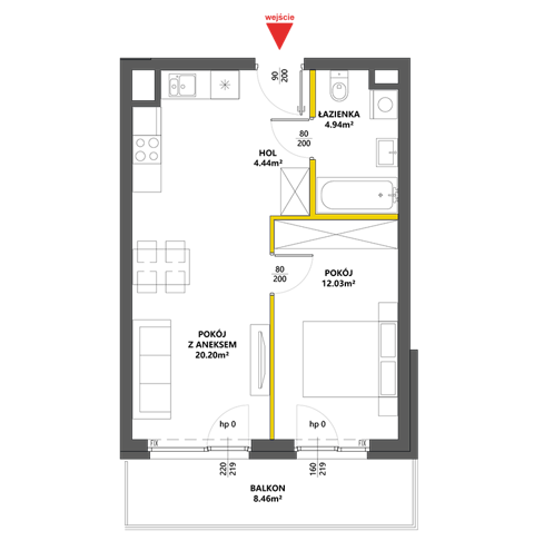 Plan 2 pok. 42m²