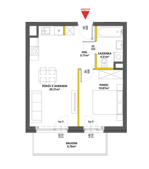 Plan 2 pok. 39m²