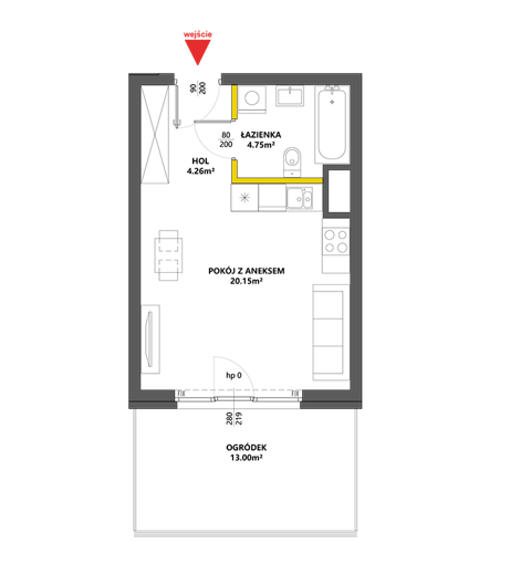Plan 1 pok. 29m²