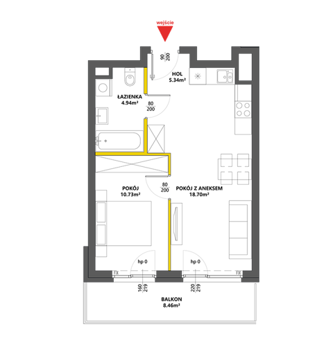Plan 2 pok. 40m²