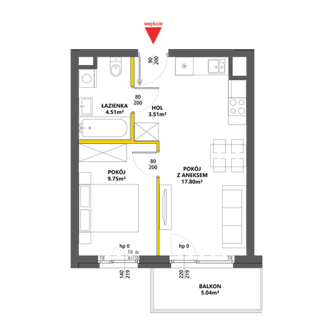 Plan 2 pok. 36m²
