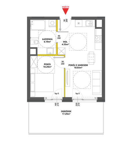 Plan 2 pok. 39m²