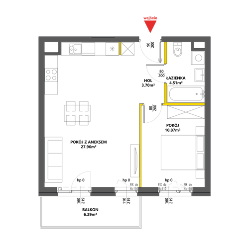 Plan 2 pok. 47m²