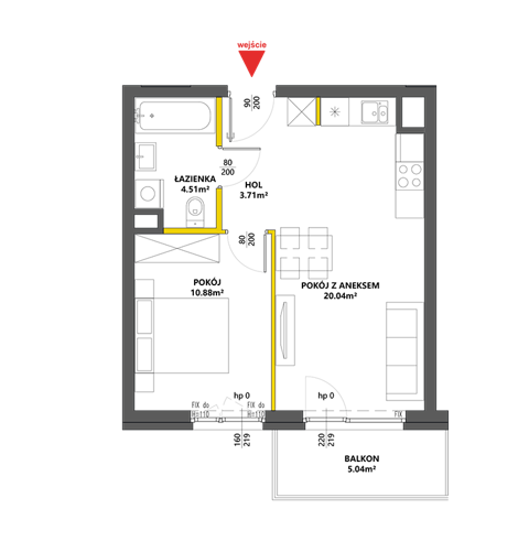 Plan 2 pok. 39m²