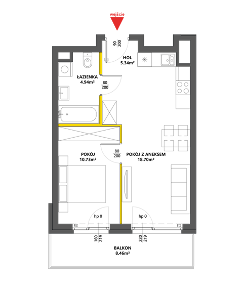 Plan 2 pok. 40m²