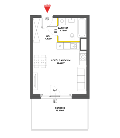 Plan 1 pok. 30m²