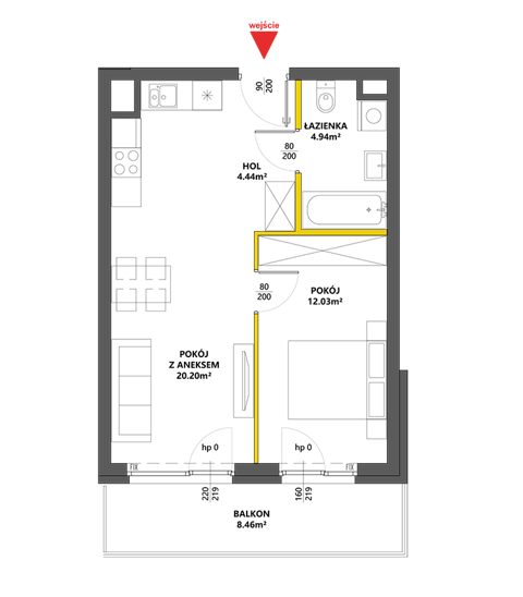 Plan 2 pok. 42m²