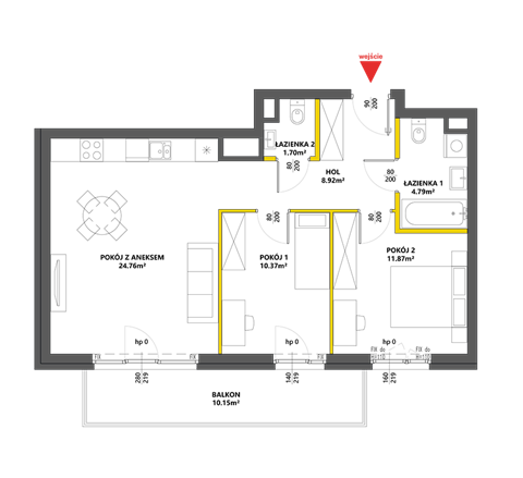 Plan 3 pok. 62m²