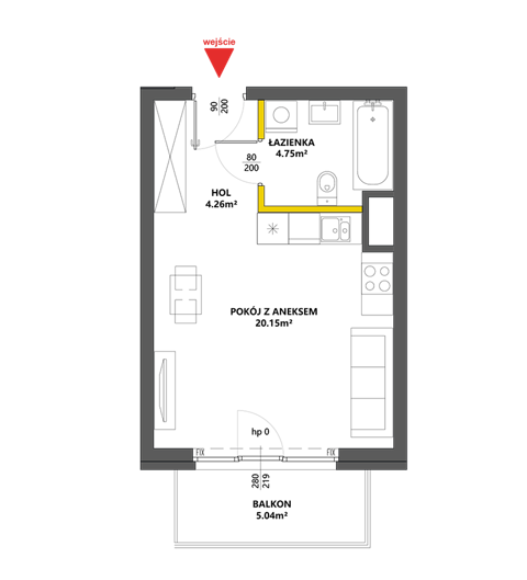 Plan 1 pok. 29m²