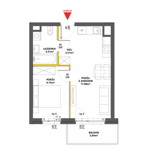Plan 2 pok. 36m²