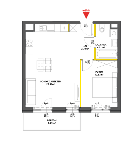 Plan 2 pok. 47m²