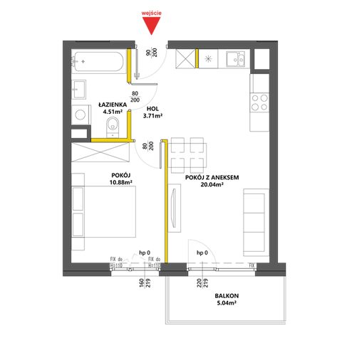Plan 2 pok. 39m²