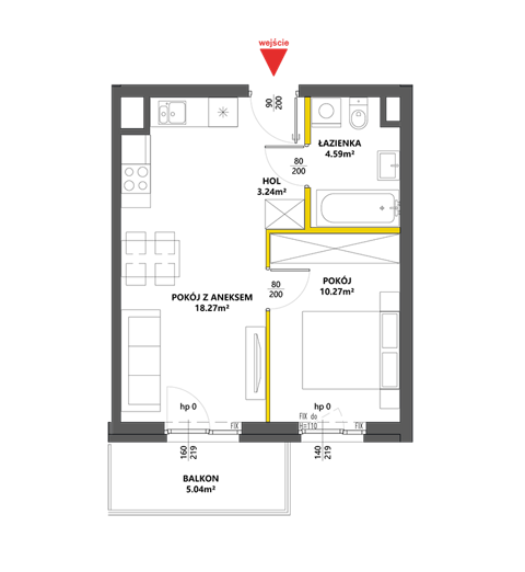 Plan 2 pok. 36m²