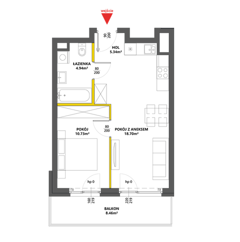 Plan 2 pok. 40m²