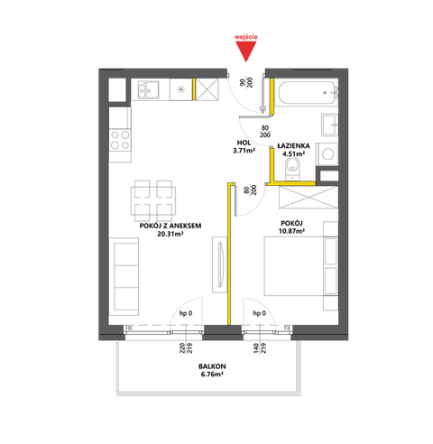 Plan 2 pok. 39m²