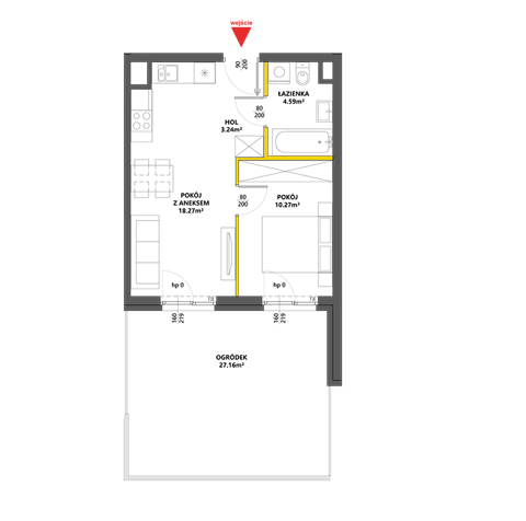 Plan 2 pok. 36m²