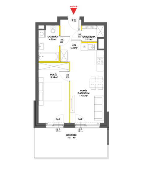 Plan 2 pok. 45m²