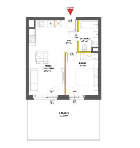 Plan 2 pok. 39m²