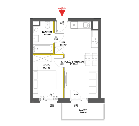 Plan 2 pok. 36m²