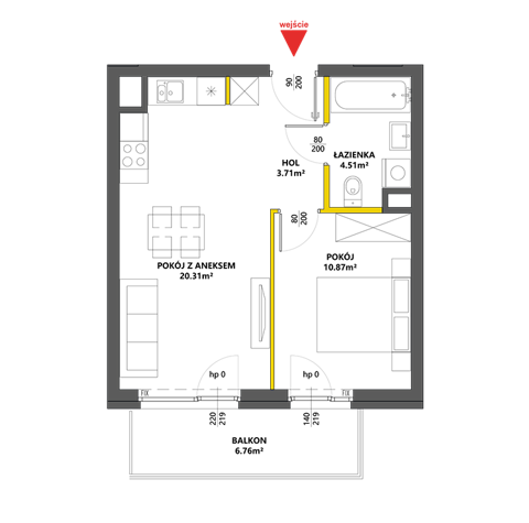 Plan 2 pok. 39m²
