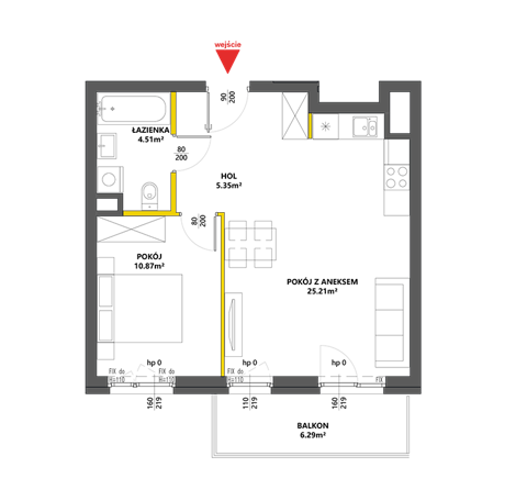 Plan 2 pok. 46m²
