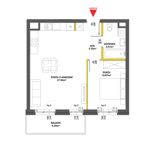 Plan 2 pok. 47m²