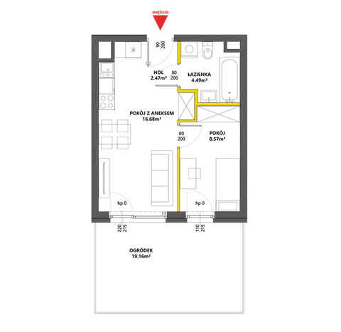 Plan 2 pok. 32m²