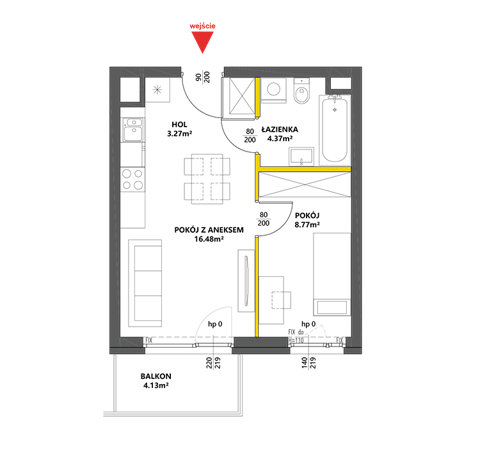 Plan 2 pok. 33m²
