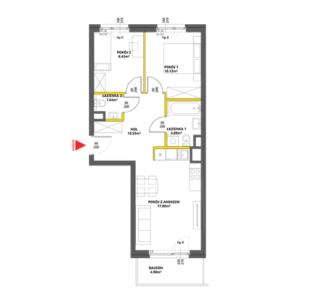Plan 3 pok. 53m²