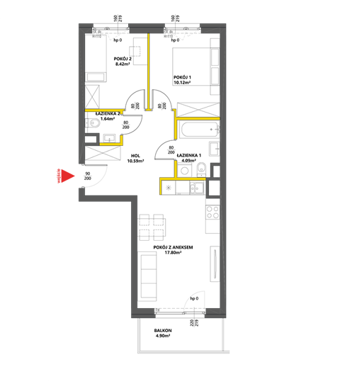 Plan 3 pok. 53m²