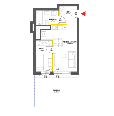 Plan 2 pok. 36m²