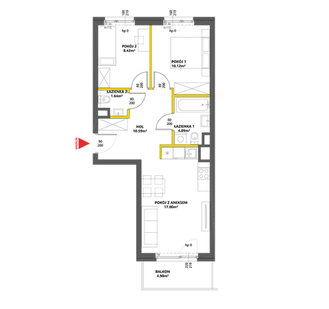 Plan 3 pok. 53m²