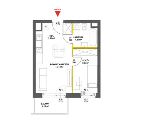 Plan 2 pok. 33m²