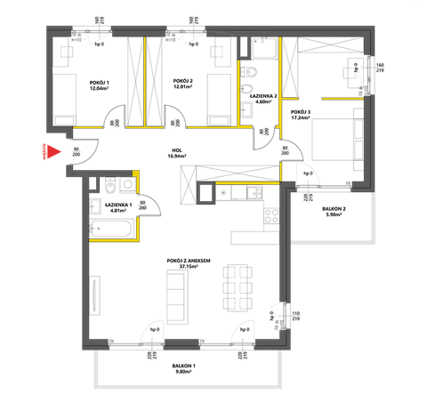 Plan 4 pok. 104m²